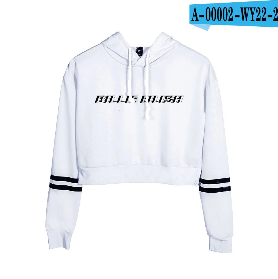 A00002-2 Горячая Мода Печать Billie Eilish толстовки с капюшоном модный тренд укороченный топ рубашка Женская Толстовка Harajuku сексуальная одежда - Цвет: A00002-2