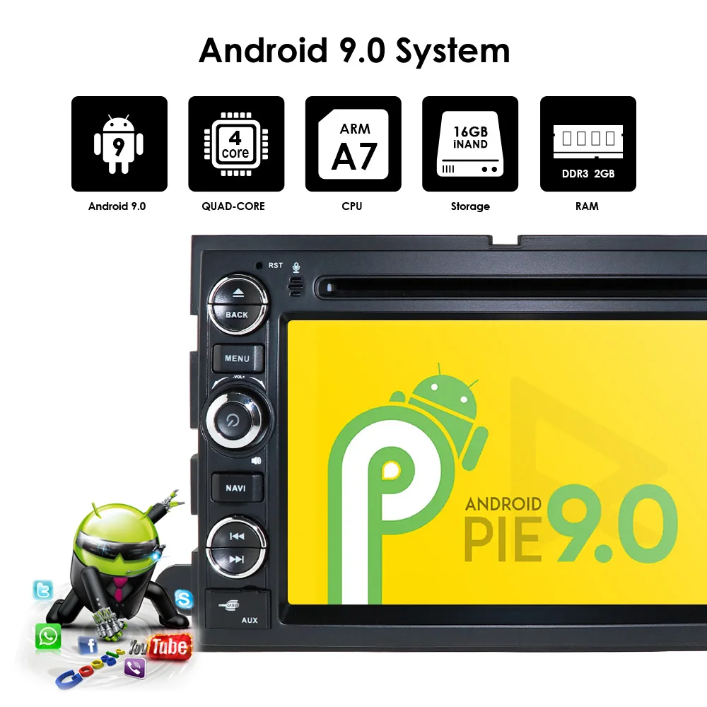 Best 2GRAM 4GWIFI RDS MonitorDVD Multimedia Player for Ford F-150 Expedition Android9.0 Radio GPS OBD2 DVR DAB+BT SWC rearview camera 8