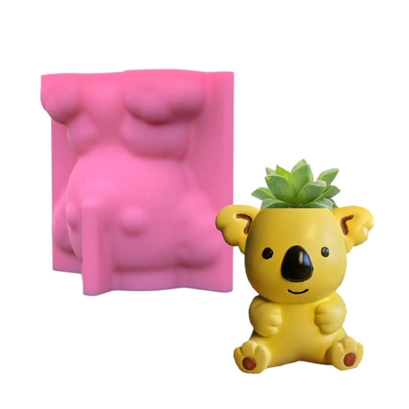 

Милый цветочный горшок Koala, УФ эпоксидная форма, суккуленты, ваза, горшок для растений, искусственная смола, украшение для дома