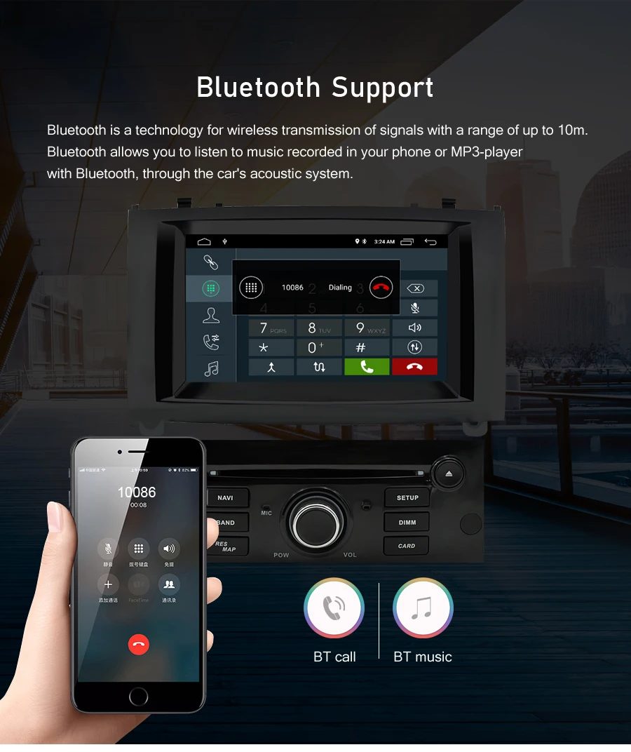 Discount 4G RAM Android 9.0 Car DVD Player Multimedia Stereo For Peugeot 407 2004 2005 2006 2007 2008 2009 2010 Auto Radio GPS Navigation 7