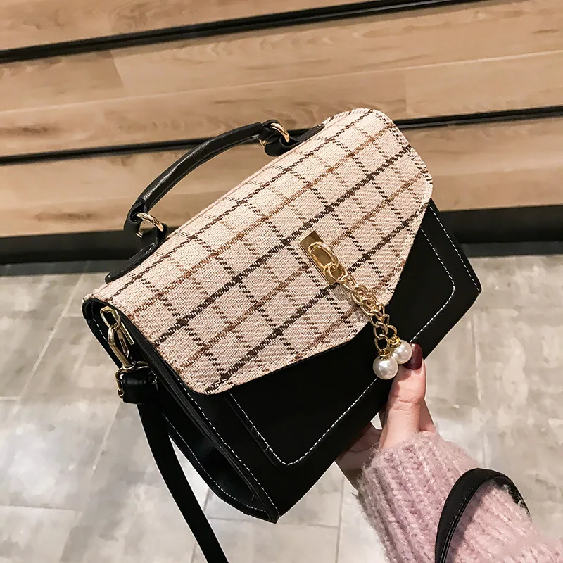 

2019 New Style Pattern Pearl Square Sling Bag Korean-style Versatile Shoulder Bag Fashion Shoulder Handbag