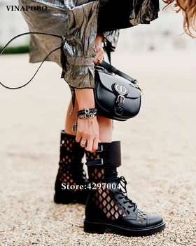 

Shoes Boots Women Spring/Summer Women Boots Genuine Leather Platform Boots Metal Decor Low Heels Women Boots Zapatos De Mujer