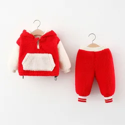 Bear Leader – ensemble de vêtements de noël pour bébé garçon, pull à capuche avec oreilles de lapin, pantalon d'hiver, vêtements de Style coréen pour nourrissons 