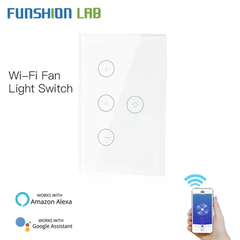 

WiFi Smart Ceiling Fan Light Wall Switch,Smart Life/Tuya APP Remote Various Speed Control, Compatible with Alexa and Google Home