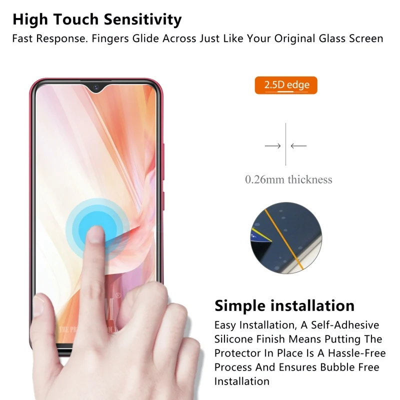 Закаленное стекло для vivo Y11, Защитное стекло для экрана 2.5D 9 H, Премиум Закаленное стекло для vivo Y11, защитная пленка