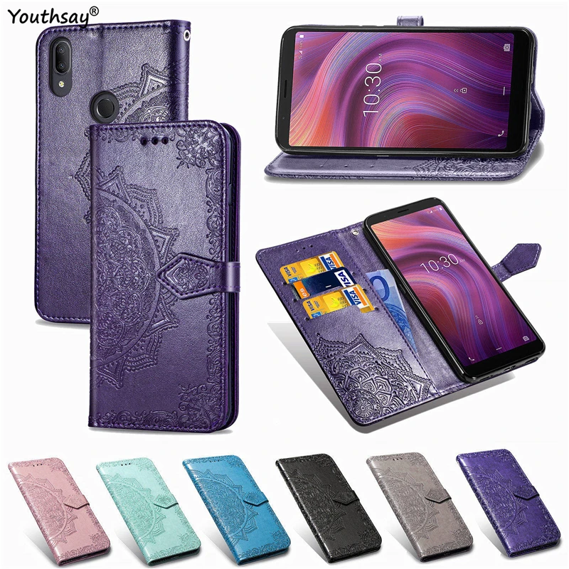 Роскошный силиконовый чехол для Alcatel 3v 2019 кожаный 2019|Чехлы-портмоне| |