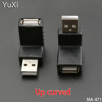 

YuXi 5PCS USB 2.0 A Female to Micro USB 5 Pin B Male Plug OTG Host Adapter Connector UP / Down / Left / Right curved Black