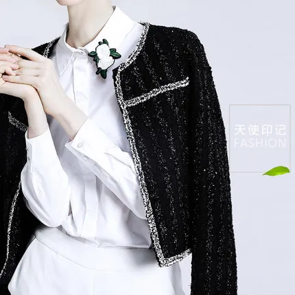 Dressnow/Женская Высококачественная куртка, женские элегантные капли, тонкие мягкие твидовые вязаные жакеты, женские милые короткие куртки, верхняя одежда, топы