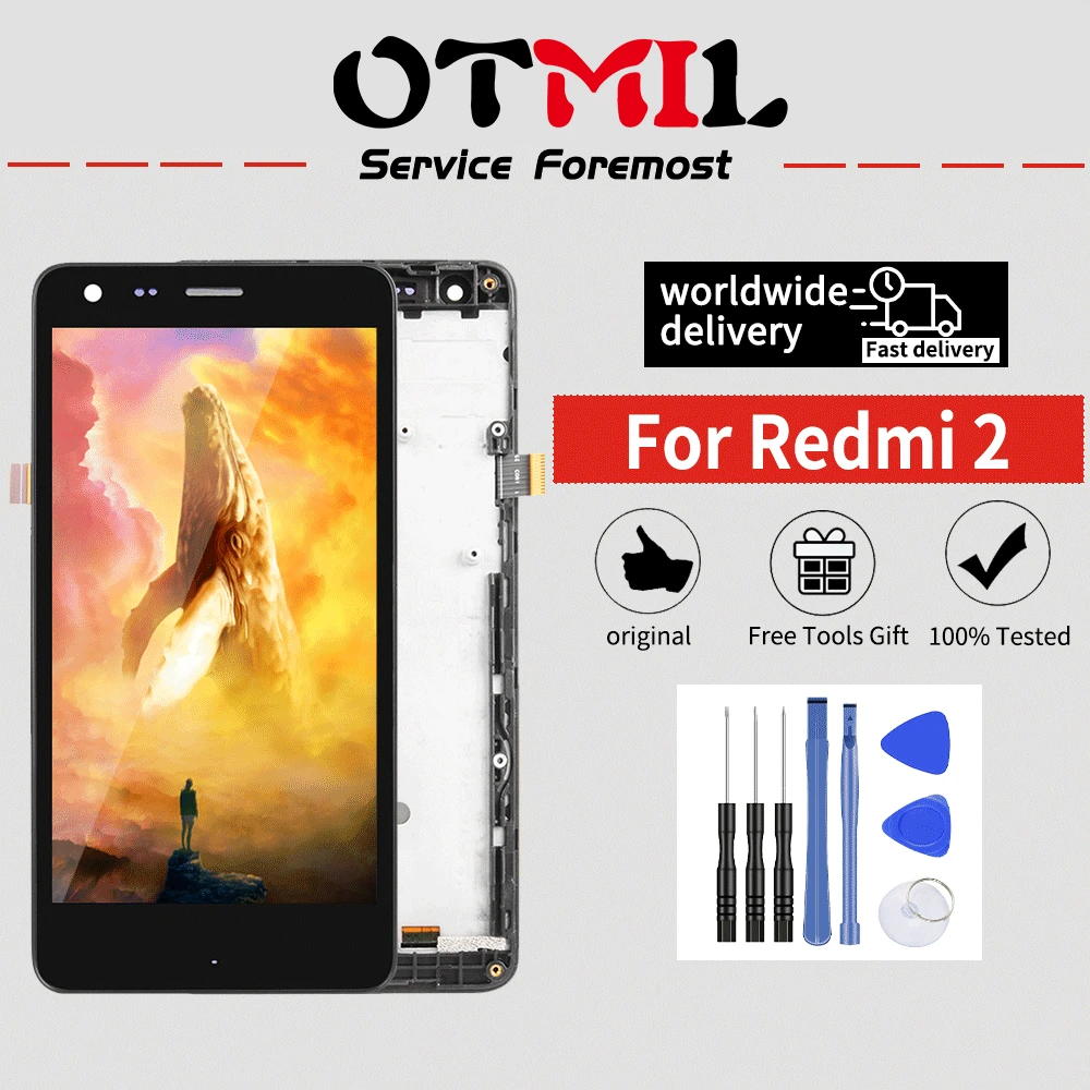 OTMIL 4 7 "оригинальный для XIAOMI Redmi 2 ЖК-дисплей сенсорный экран с рамкой дигитайзер