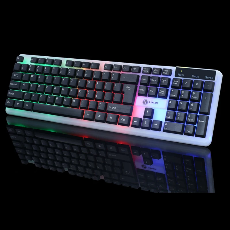 104 Keycaps Gaming Keyboard Colorful LED Backlit USB Wired Gamer Keyboard Professional Gaming Keyboard for PC 3