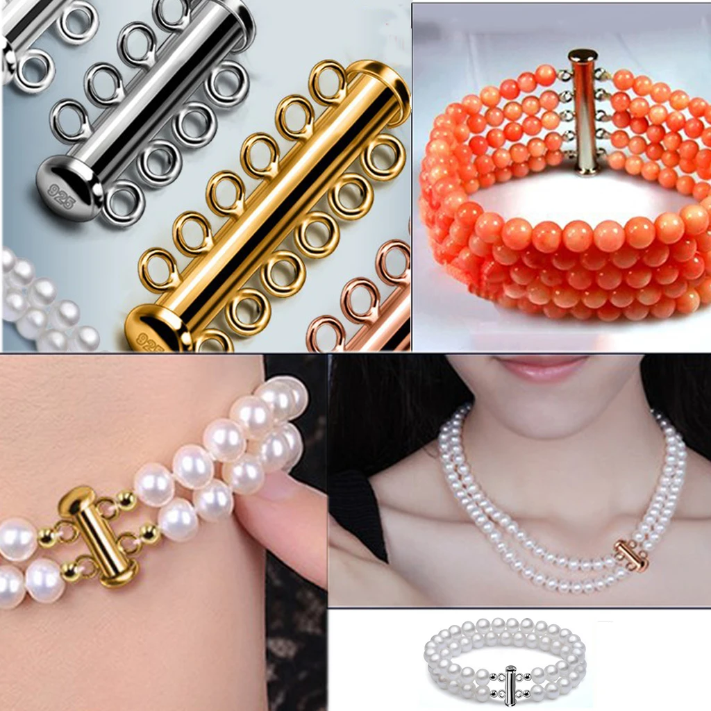 2/3/4/5 Multi Strand Clasp Necklace Bracelet Jewelry Findings Making Supply