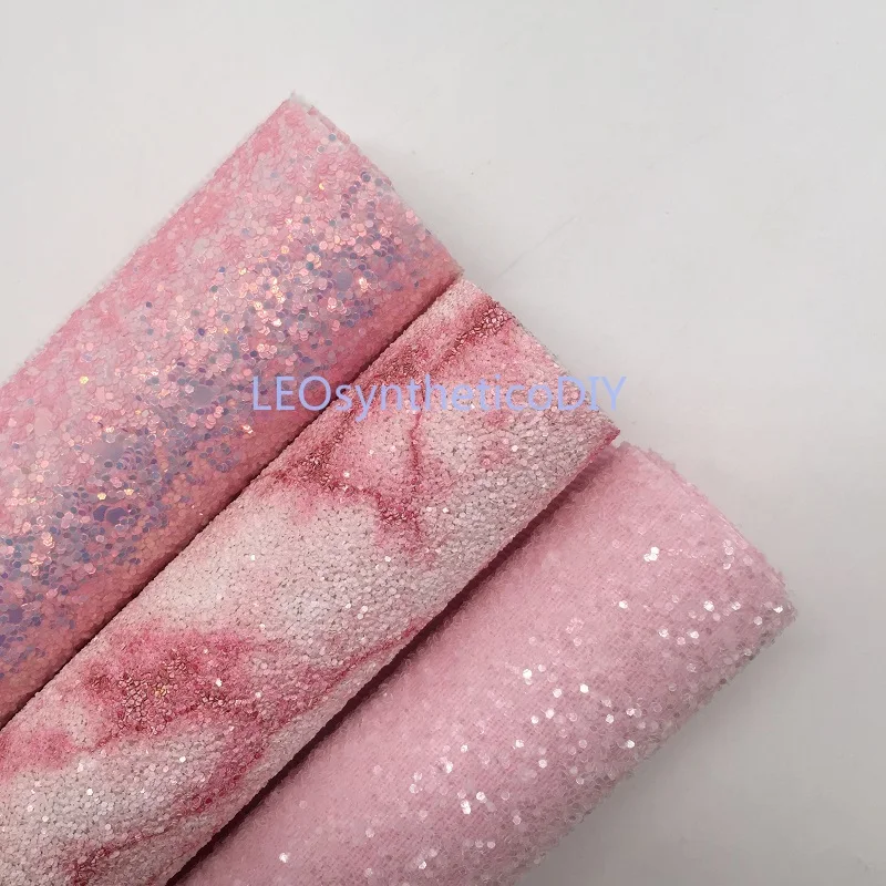 Mini Roll 30x134CM PINK Glitter Fabirc Chunky Leather For Making Bows LEOsyntheticoDIY SK274 | Дом и сад