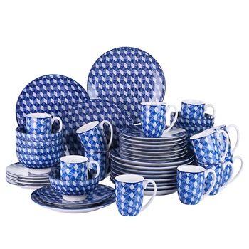 

Vancasso AICHI 16/32/48-Piece Japanese Style Porcelain Black Dinner Combi Set with Dinner Plate,Dessert Plate,Bowl,Mug Set