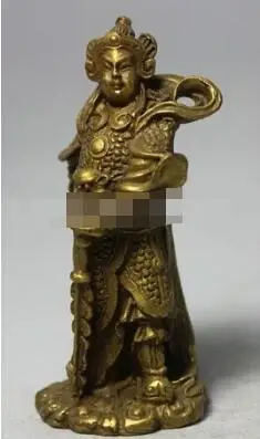 Китай Китайский латунный по феншуй стенд меч Skanda Veda God Warrior Wei Tuo статуя