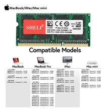 SHELI 4 ГБ 8 ГБ PC3L-8500s DDR3L 1066 МГц Sodimm небуферизированная память ноутбука ram для MacBook Pro iMac