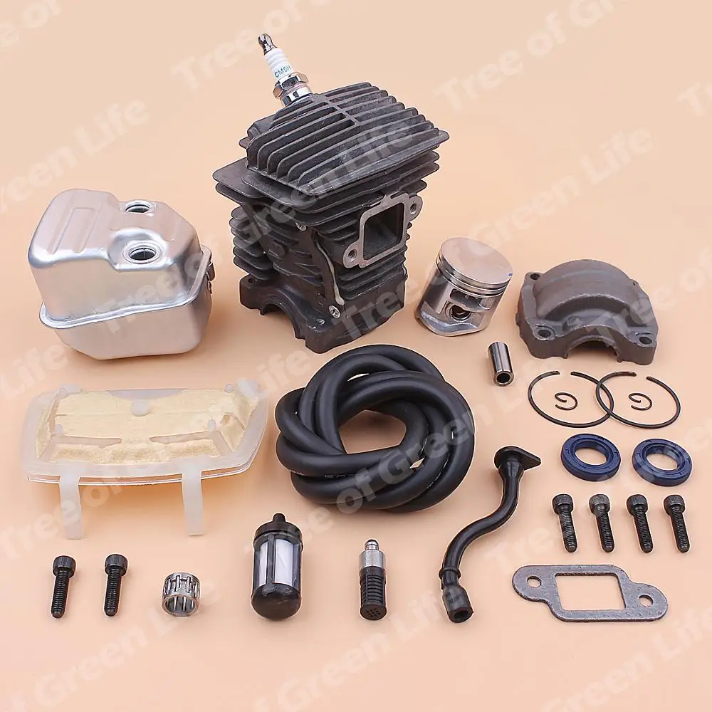 38mm Cylinder Piston Exhaust Muffler Kit For Stihl MS181 MS 181 Air Fuel Oil Seal Filter Line Engine Pan Base Bearing Chainsaw 2
