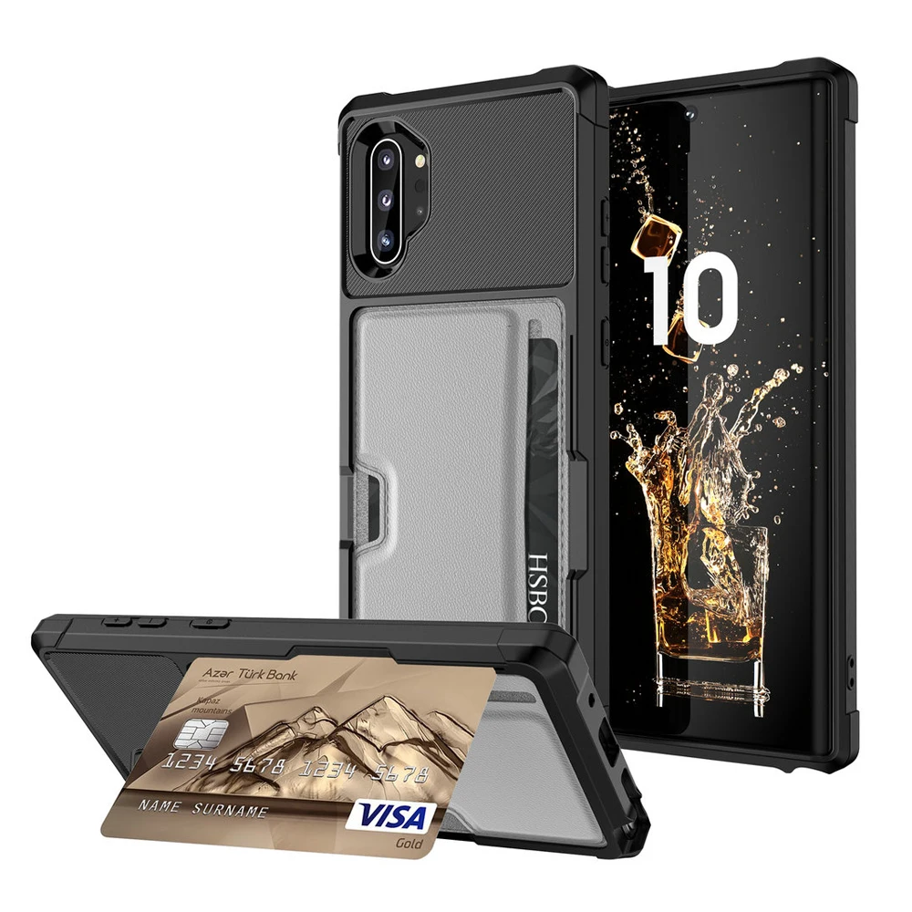 

Card Slot Back Shield for Coque Samsung Note 10 Plus Case Samsung Galaxy Note 10 Cover Samsung Note 10 Case Note10+ Note10 + 5G