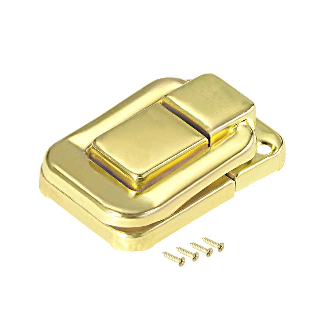 

uxcell Toggle Latch, 40mm Retro Style Yellow Decorative Hasp Jewelry Suitcase Box Catch w Screws 10 pcs