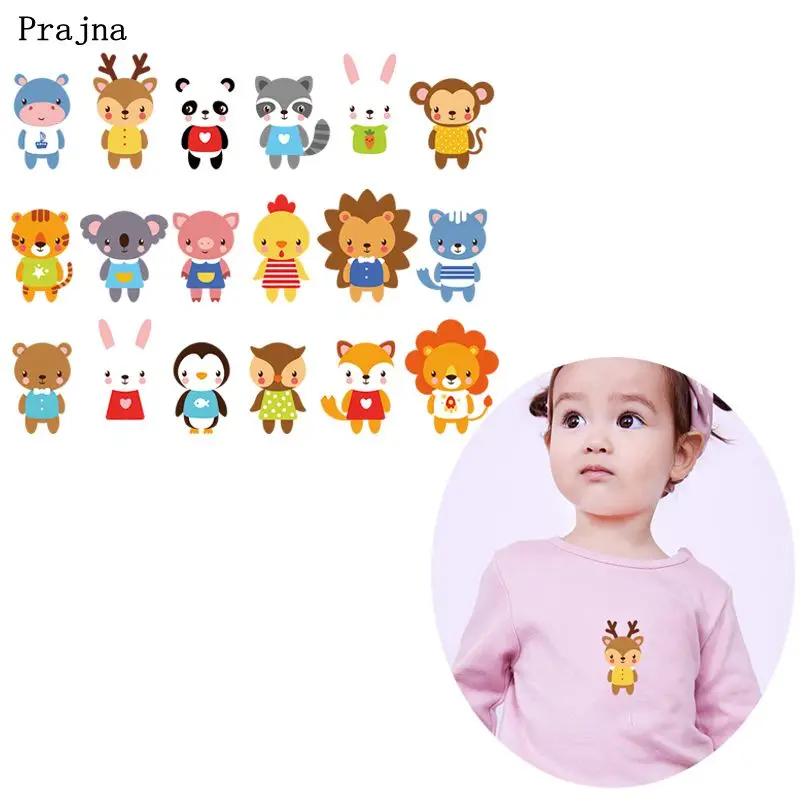 

Prajna Cute Animals Baby Patch Iron On Transfer Heat Vinyl Transfer Patches For Clothes Thermal Ironing Sticker Cartoon Applique