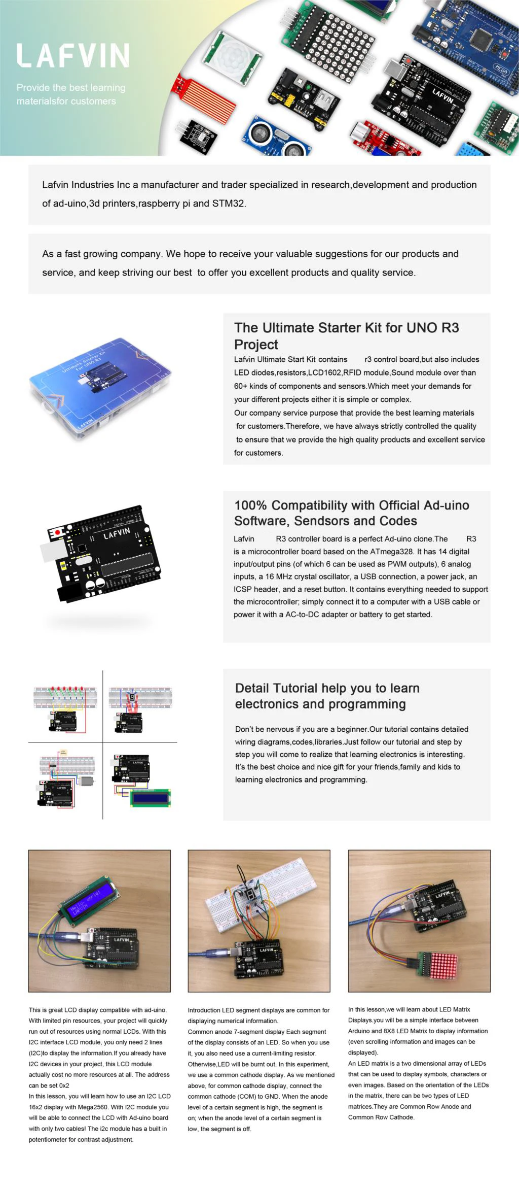 10 компл./лот LAFVIN для UNO R3 полный стартовый набор для проекта для Arduino в комплекте с обучающим руководством