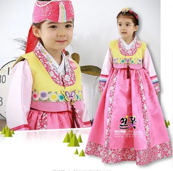 

2019 Copaly Korea Traditional Hanbok Dress for Children Ancient Wedding Embroidered Outfit Orient Ethnic Stage Dance Costume