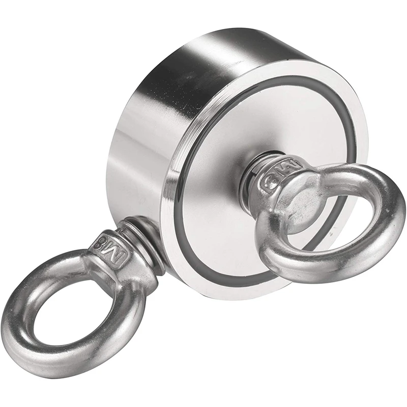 

Double Sided Neodymium Fishing Magnet, 1700 Lbs(770KG) Pulling Force, Diameter 3.7Inch (94mm) Super Strong Magnet