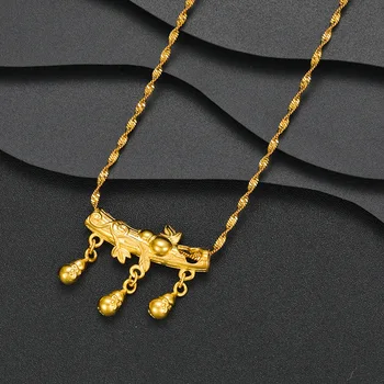 

sand gold fashion popular long tube gourd chain chain gold plated long tube bell Necklace female jewelry wholesale