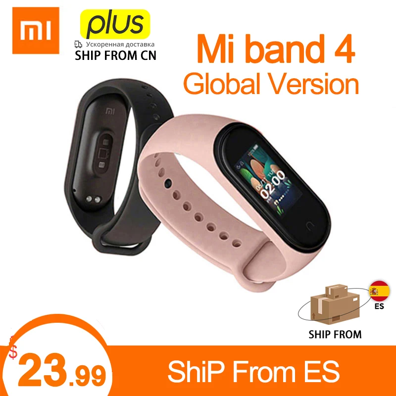 Original Xiaomi Mi Band 4 Bluetooth 5.0 Wristband Fitness Bracelet AMOLED Color Touch Screen Music AI Heart Rate | Электроника