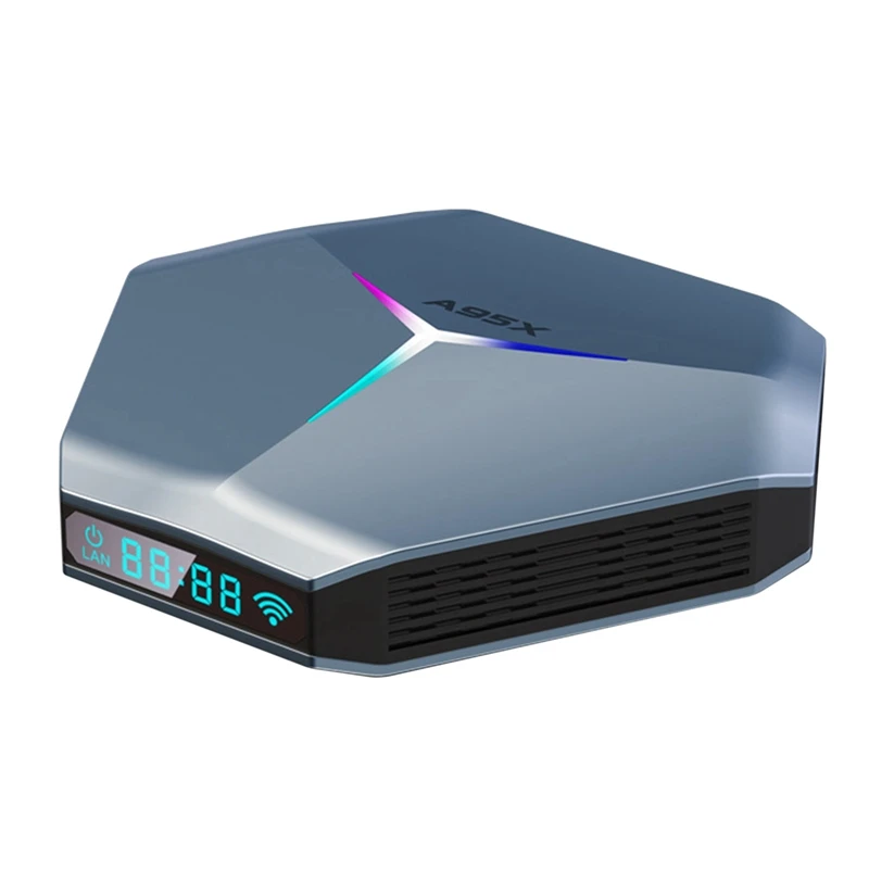 ТВ-приставка A95X Android 11 S905X4 четырехъядерный 2 4 ГГц и 5 0 Двойной Wi-Fi Bluetooth RGB