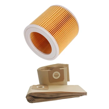 

4Pcs Air Dust Hepa Filter for Karcher Filler 1000 A2200 & 12Pcs Dust Bags for Vacuum Cleaner for KARCHER WD3