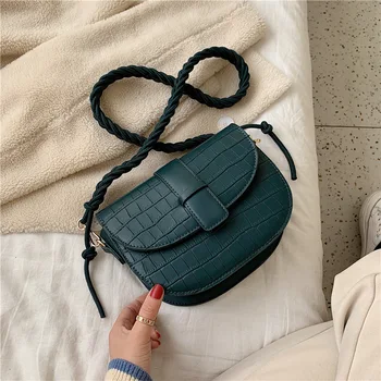 

Stone pattern small bag women's bag 2019 new Korean fashion Joker saddle bag simple shoulder Messenger bag