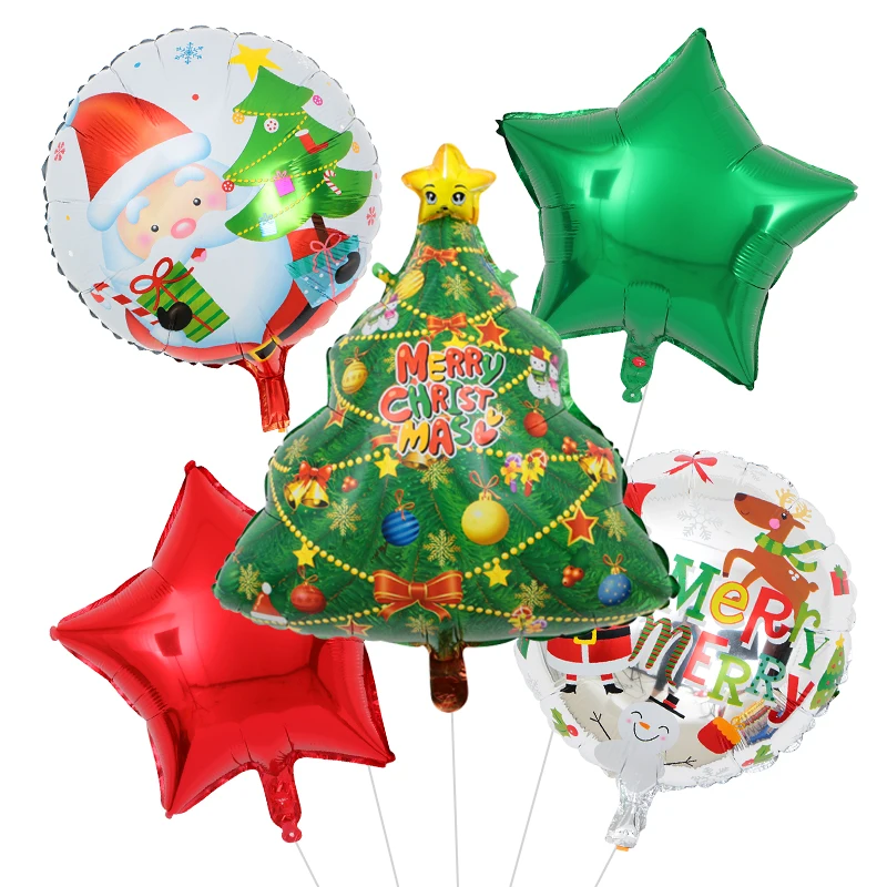 5 шт./компл. мультфильм Санта Клаус Снеговик Фольга воздушные шары для рождественской вечеринки украшения вечерние воздушные шары надувные гелием детские игрушки Воздушные шары - Цвет: 5pcs as the picture