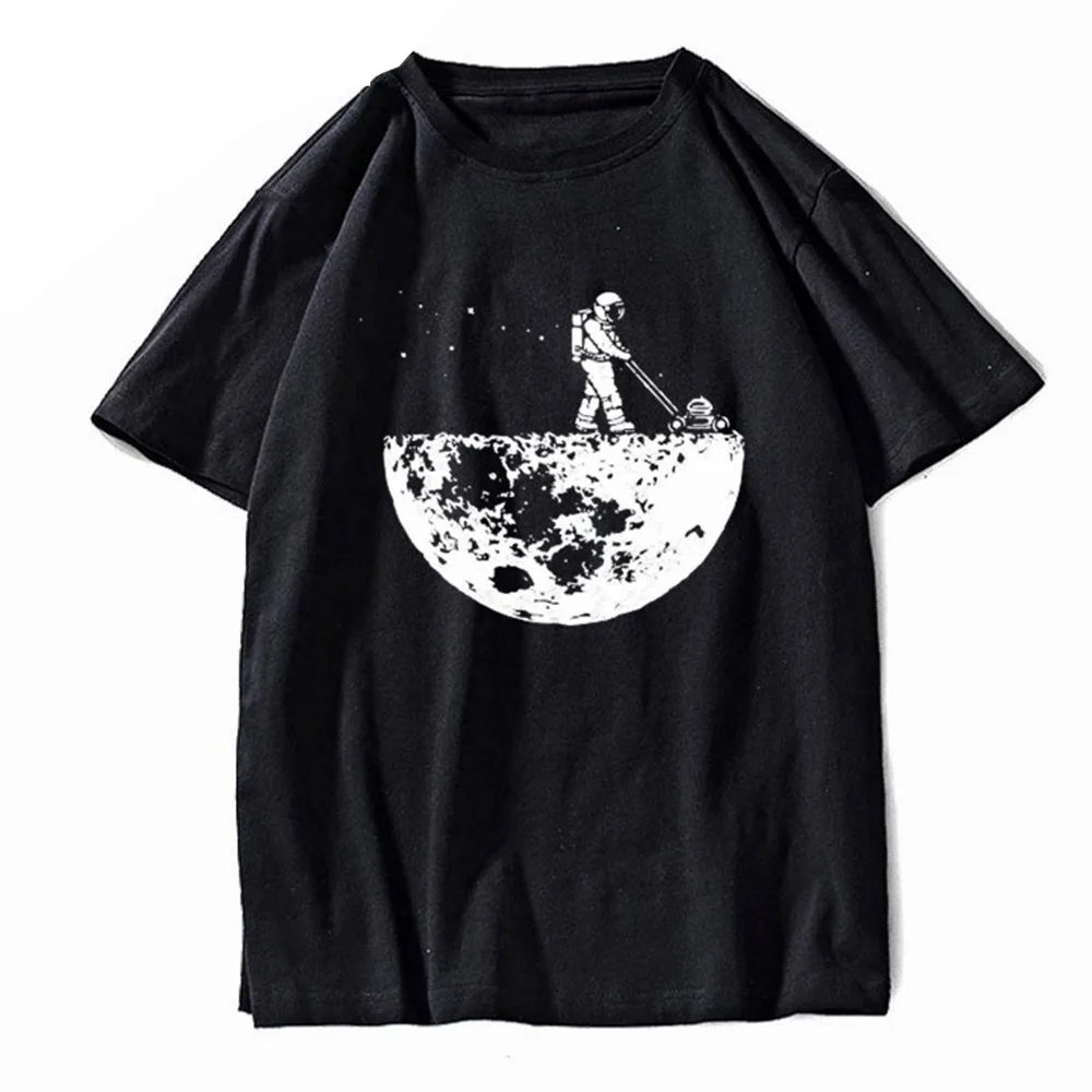 Pure Designer Cleaning On Moon Fashionable Men T Shirt Camisa Comic Men Tshirt Round Neck Hipster T-Shirt Men Tee Shirts