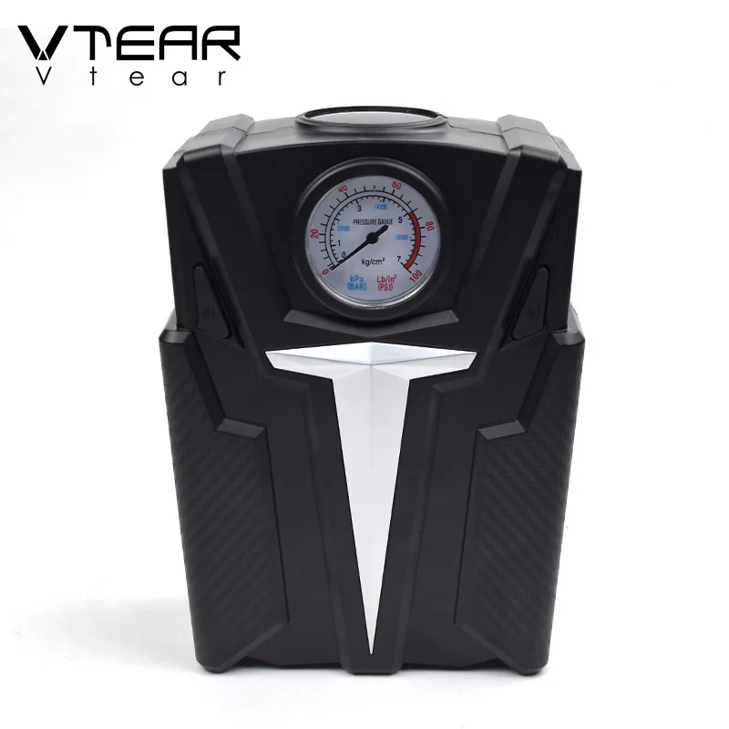 Vtear автомобиля Портативный воздушный компрессор 12V воздушный компрессор шины для легковых автомобилей шины надувной воздушный насос для автомобилей, мотоциклов, велосипедов, аксессуары，насос автомобильный， - Название цвета: Черный