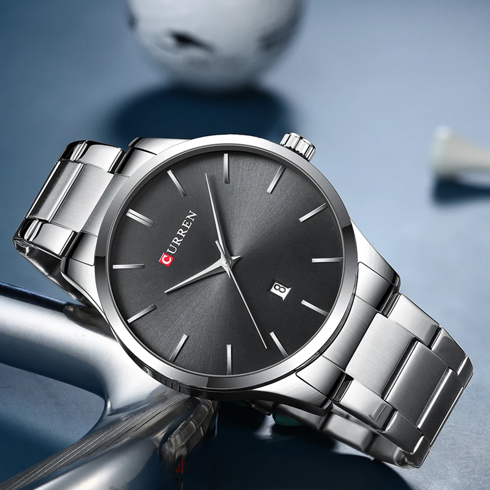 Classic Simple Quartz Watch with Date Luxury Brand CURREN Watches Men's Wristwatch Stainless Steel Clock Male Reloj Hombres afbeelding