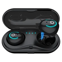 Q18 TWS Bluetooth V5.0 гарнитура спортивные беспроводные наушники 3D стерео наушники мини в ухо двойной микрофон с зарядной коробкой