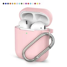 Airpod Case Cover For Apple Soft Silicone Case For Airpods wireless headsets Charger Case Airpods 1/2 universal hanger cover