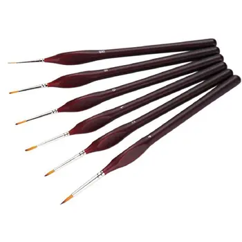 

6-Piece Fine Paintbrushes - Detail Paint Brush Set - For Acrylic, Watercolor, Oil