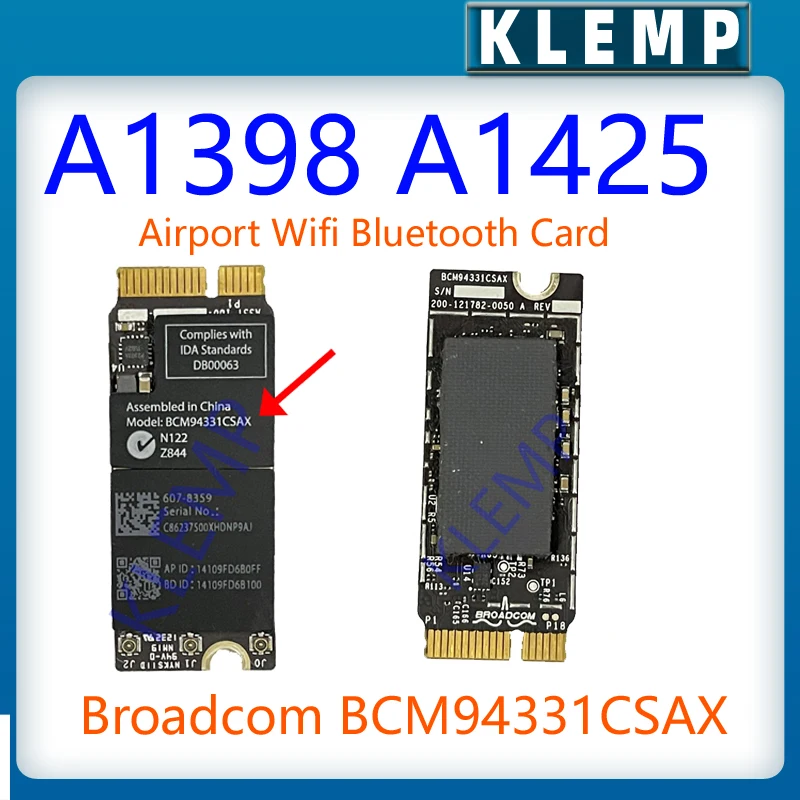 Per Macbook Pro 15 "Retina A1398 A1425 A1502 Aeroporto Wifi Bluetooth Card Broadcom Bcm94331Csax