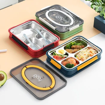

Stainless Steel Bento Lunch Box Food Container Storage Healthy Takeaway Kids Adults For Outdoor Meals Stainless Steel Food Box