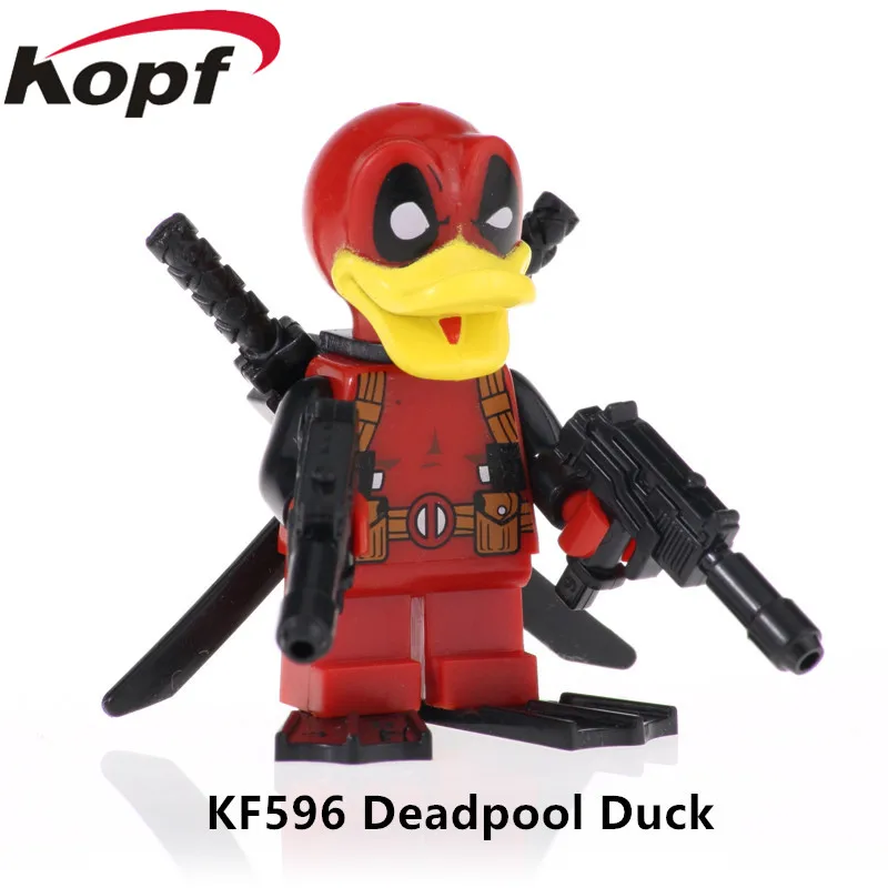 20 шт. Супер Герои Дэдпул утка Knuchles Shadow Ironman Duck Экшн фигурки здание блокирует обучение подарок игрушки Дети KF596 - Цвет: KF596 20Pcs No Box