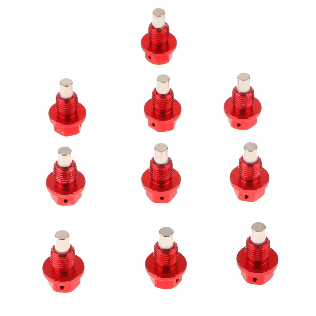 10pcs Red Magnetic Oil Drain Bolt Plug For Honda Dirt Pit Bike M12x1.5