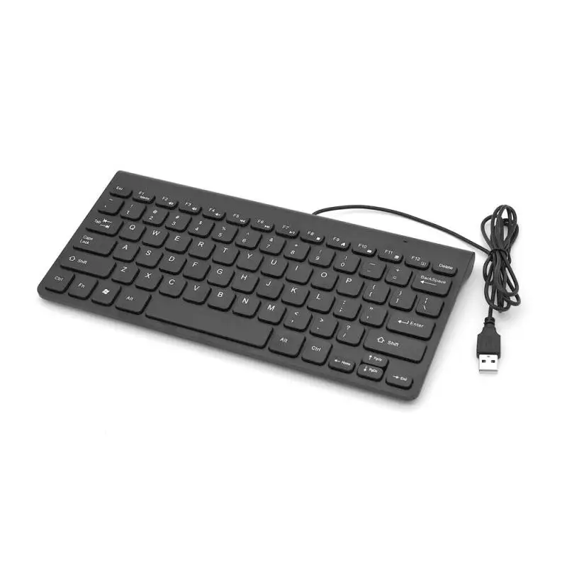 Мини 78 клавишные USB Проводные клавиатуры компактная тонкая Офисная Клавиатура