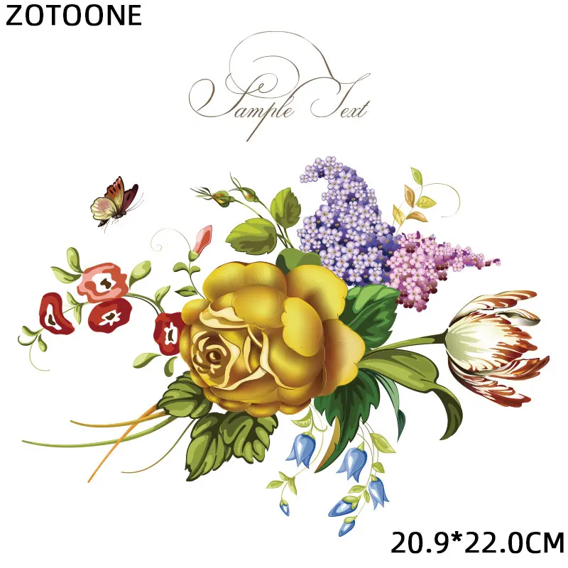 Flower Patch Iron-on Transfers for Clothing Thermoadhesive Patches Daisy Stickers Diy Flex Fusible Transfer Appliques Stripes