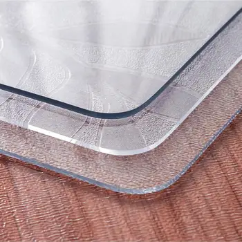 

PVC Transparent Table Cloth Waterproof Oilproof Tablecloth 1.5mm Thick Soft Glass Mat Kitchen Dining Table Cover
