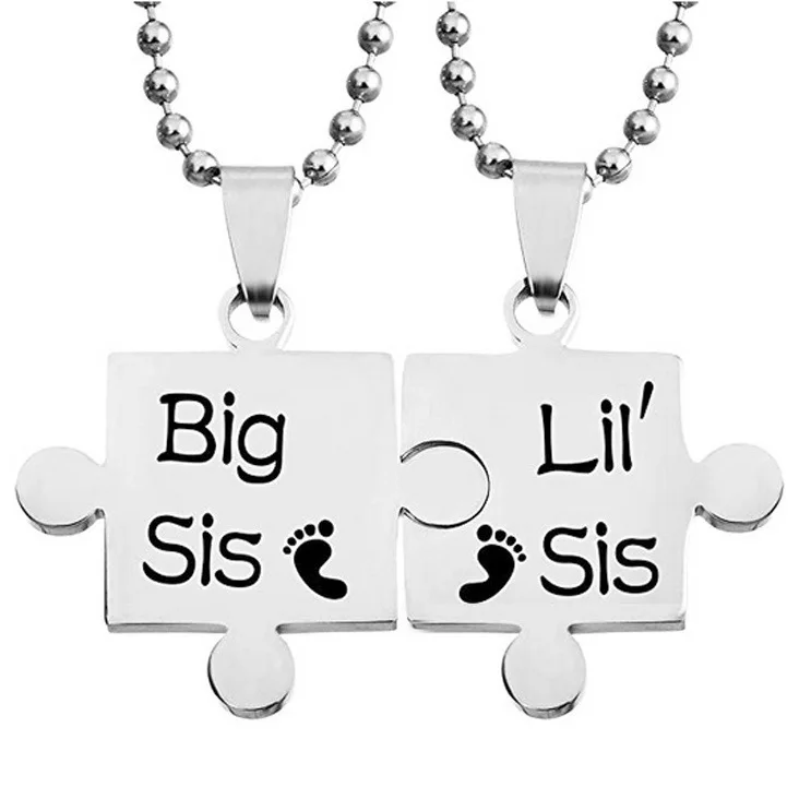 Oeinin креативный брелок для мужчин, большой Sis Lil Sis, брелок для ключей, сумки с буквенным принтом, серебряное кольцо для ключей, подвеска из цинкового сплава, аксессуары Brelok