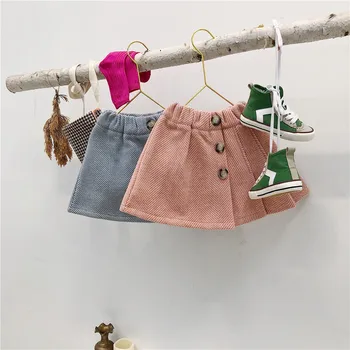 

Spring Autumn Winter Baby Girls Plaid Skirt Fashion Elastic Waist Children Shorts Clothing Kids Wool Skirts for Girls Bebes 2-7T