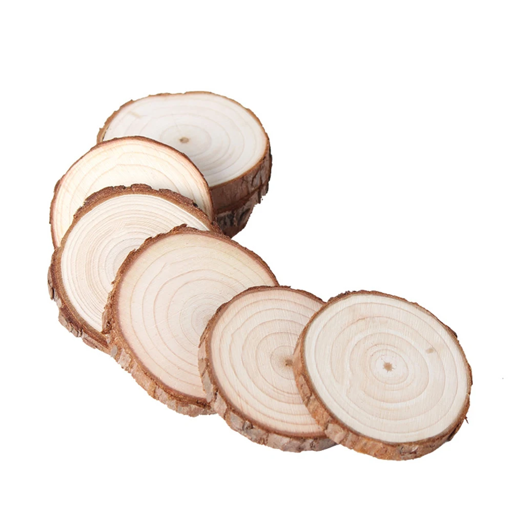 30Pcs Natural Wooden Slices Circles with Hole DIY Round Discs Handicraft Xmas Tree Ornament Hanging Christmas Decor Supplies