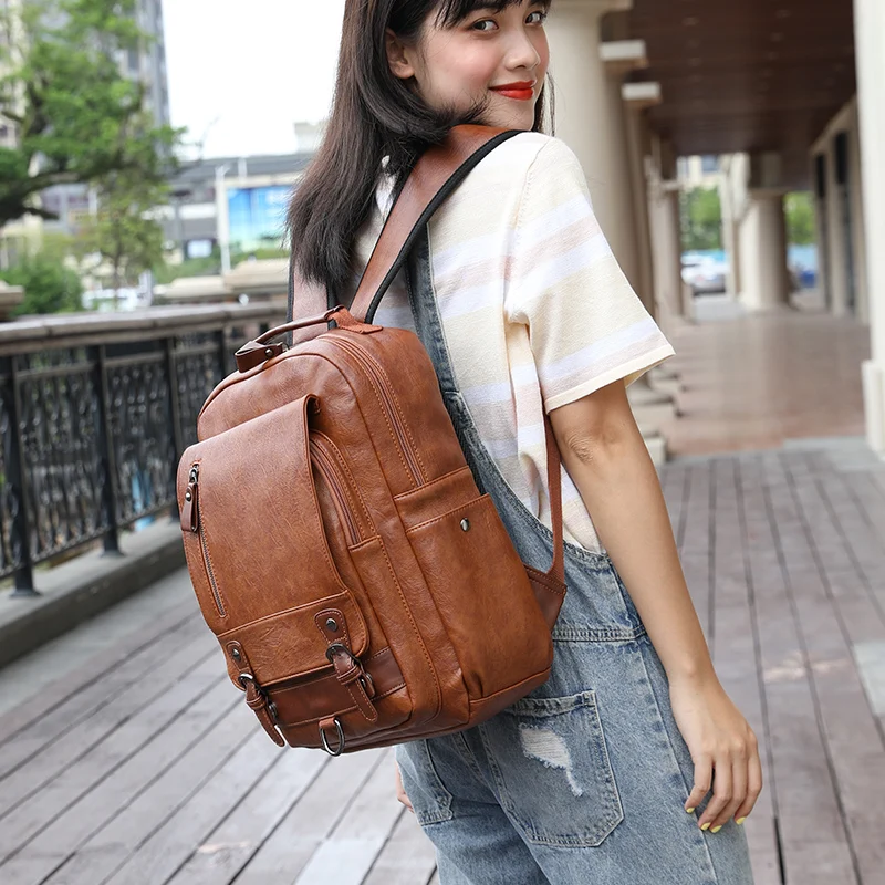 Mini Plaid Backpack Fashion Leather Backpack For Girls Travel