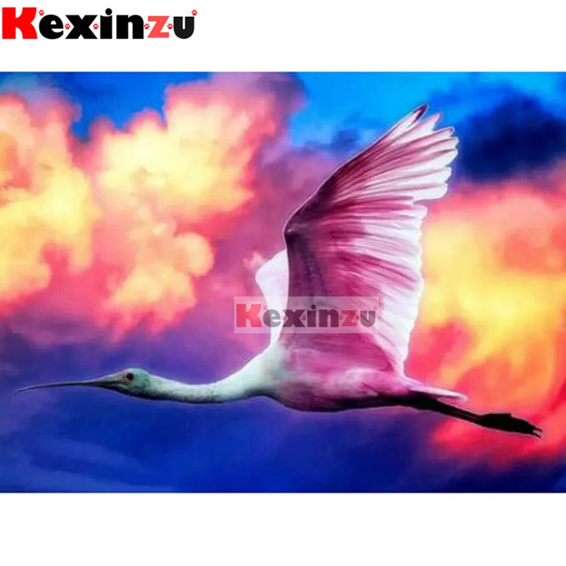 Kexinzu 5D DIY камни в форме ромба/круглый дрель алмазного живопись &quotКолибри&quot